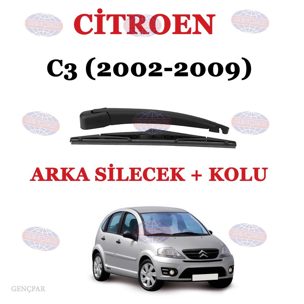 Citroen C3 Arka Silecek Kolu+Silecek Süpürgesi resmi