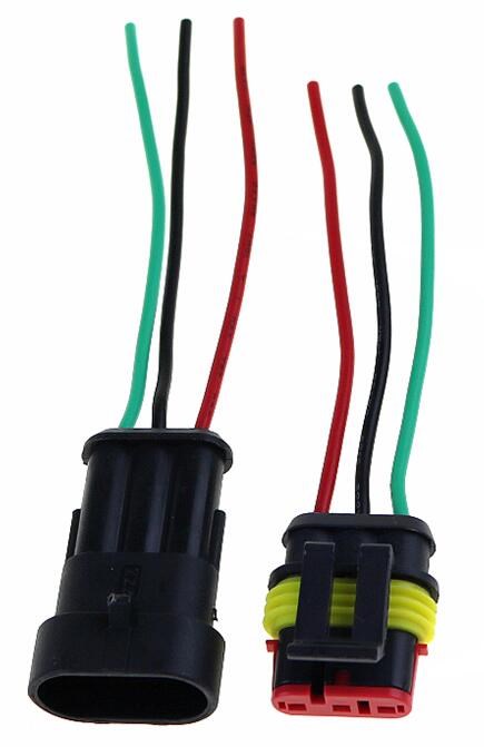 5 TAKIM 3 KABLOLU KARŞILIKLI KONNEKTÖR SOKET SU GEÇİRMEZ DAYANIKLI 3K001 resmi