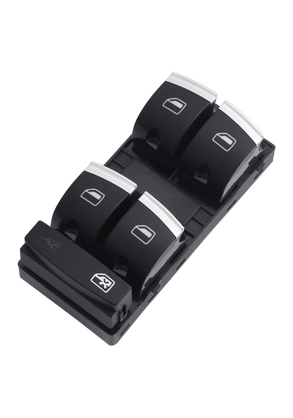AUDİ A6 SOL DÖRTLÜ CAM AÇMA DÜĞMESİ ANAHTARI KROM 2005-2011 resmi