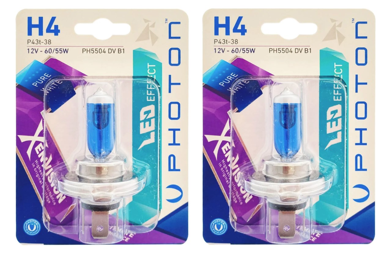 PHOTON H4 12V 60/55W XEN VİSİON BEYAZ IŞIK AMPÜL TAKIMI (2 ADET) resmi