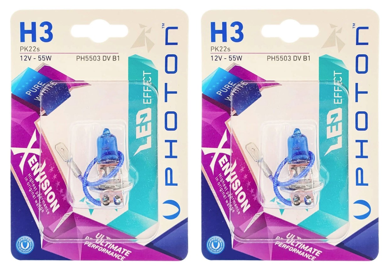 PHOTON H3 12V 55W XEN VİSİON BEYAZ IŞIK AMPÜL TAKIMI (2 ADET) resmi