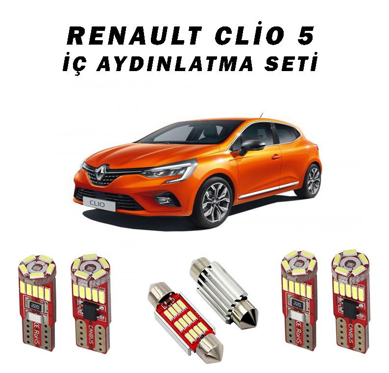 Renault Clio 5 İç Aydınlatma Beyaz Ampul Seti Canbus resmi