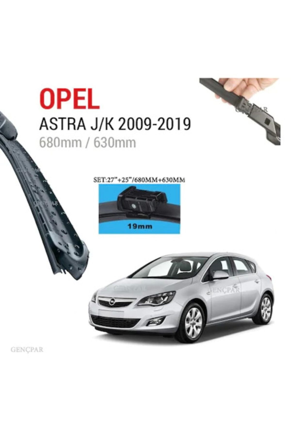 OPEL ASTRA J/K SILECEK TAKIMI (2009-2019) resmi
