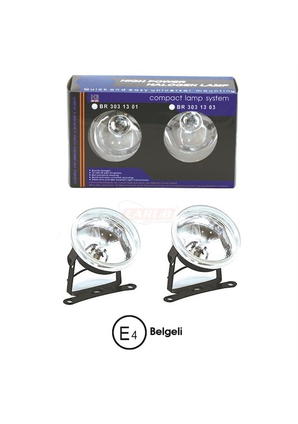 ÜNİVERSAL YUVARLAK SİS LAMBASI TAKIMI (2 ADET) 9 CM  AMPÜLLÜ resmi