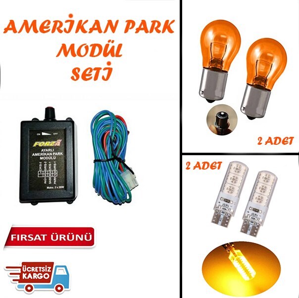 Amerikan Park Modül Seti Ayarli + Sinyal Ampül+Turuncu Park Ledi resmi
