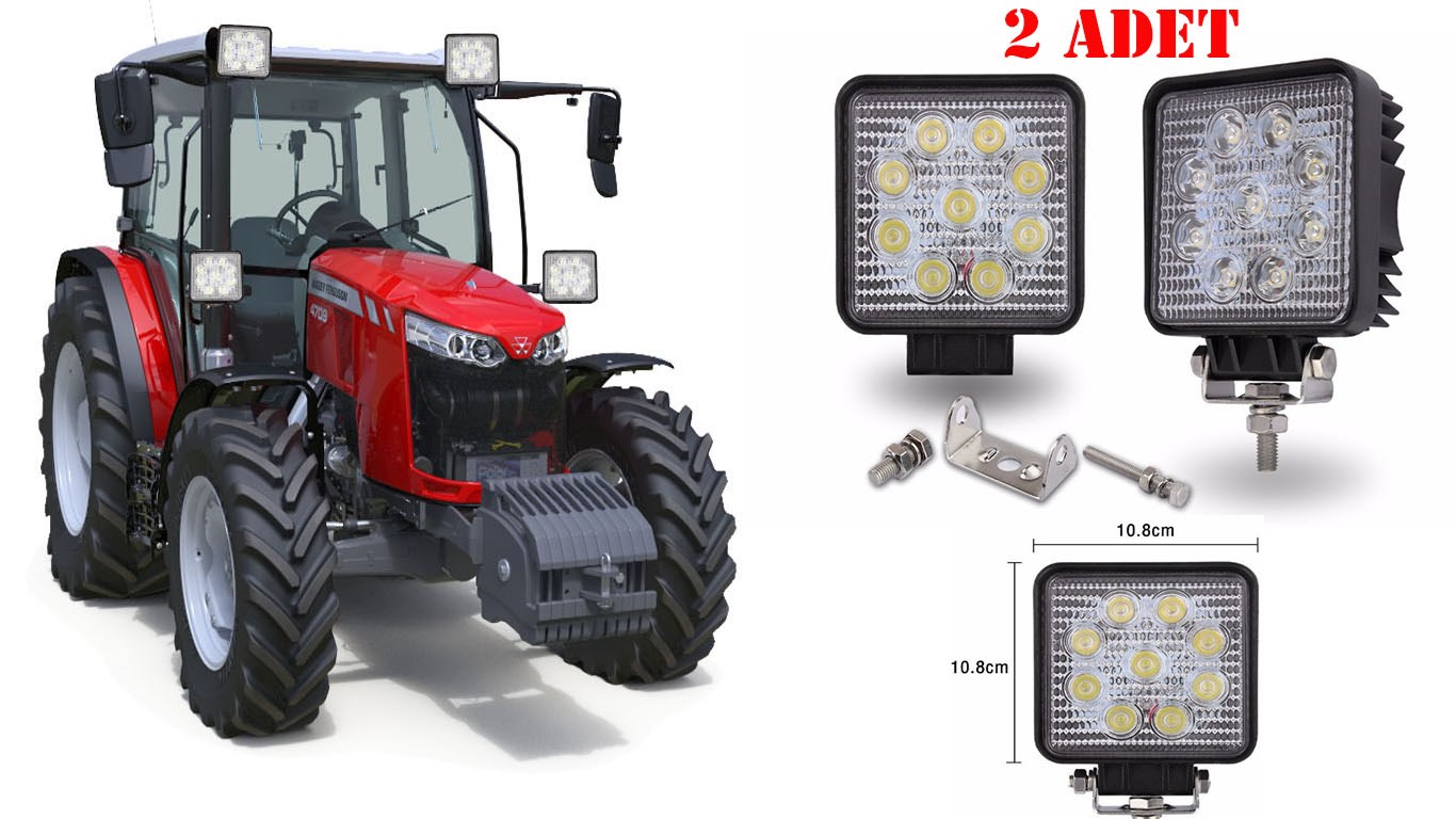 Traktör Led Kabin Lamba 9 Ledli 2 Adet resmi