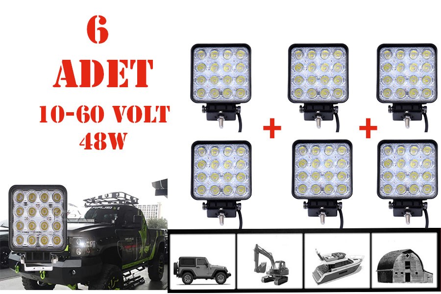 16 Ledli 6 Adet Off Road Geri Vites Folklift Tekne Aydınlatma Led resmi