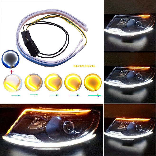 GÜNDÜZ FARI KAYAR SİNYALLİ 60 CM FAR İÇİ VEYA FAR ÜSTÜ resmi