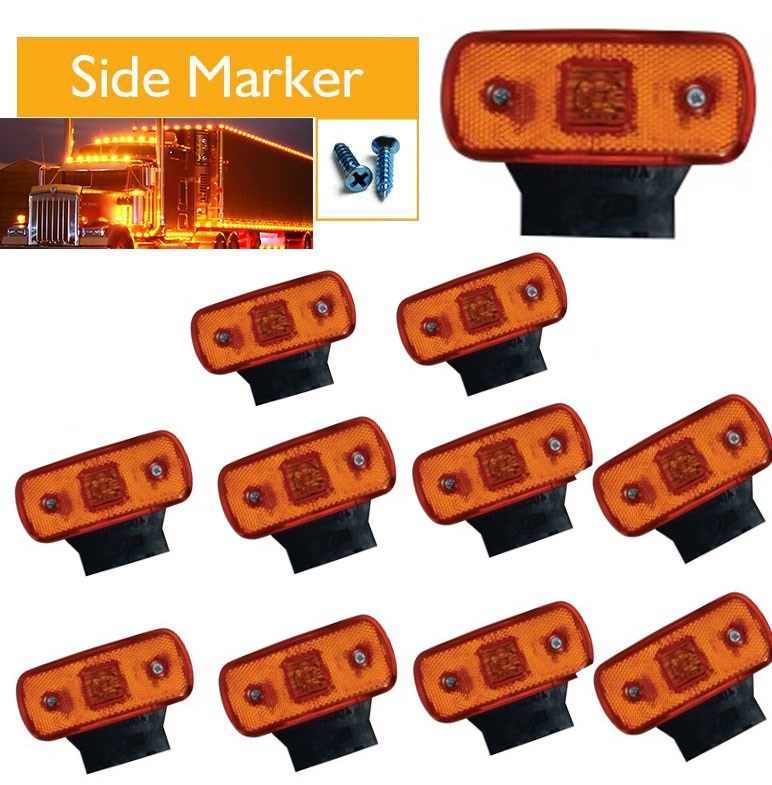 LEDLİ YAN ETEK LAMBA DORSE OTOBÜS MARKER YAN LEDLİ LAMBA SARI 12V resmi