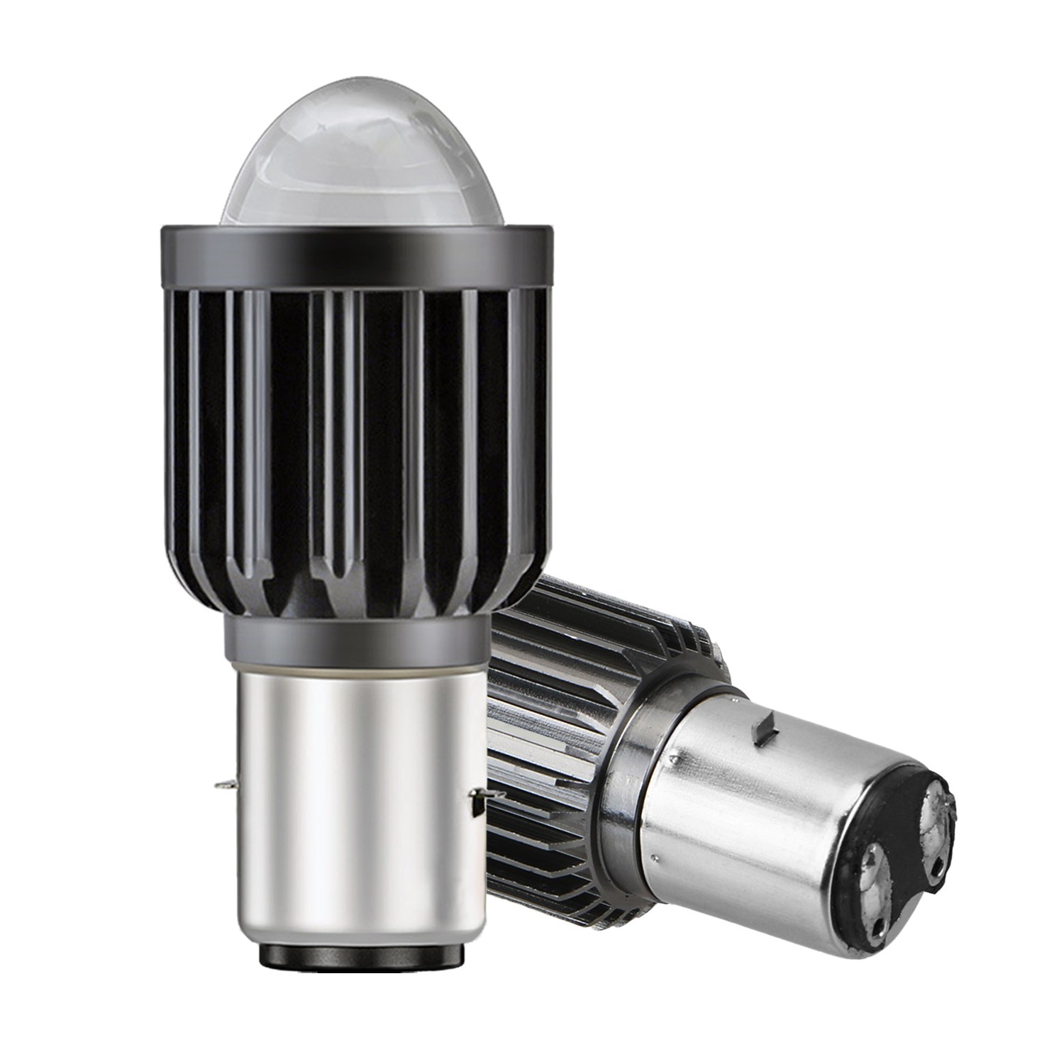 MERCEKLİ MOTOSIKLET FAR AMPÜLÜ BOSCH TIP DUYLU LED AMPÜL (BA20D) yeni nesil resmi