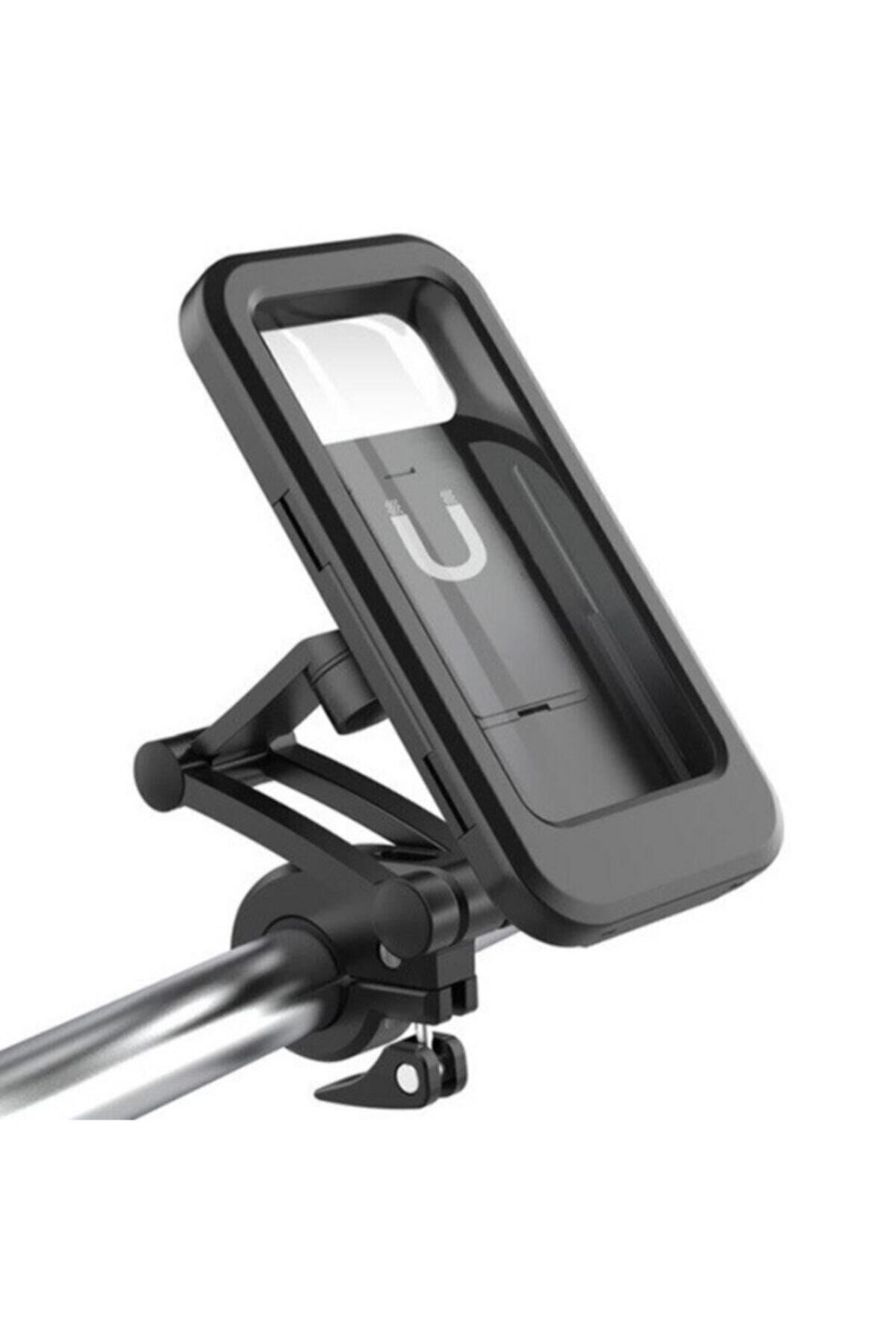 PORTATİF UNİVERSAL MOTOSİKLET BİSİKLET SU GEÇİRMEZ TELEFON TUTUCU DOKUNAMTİK resmi