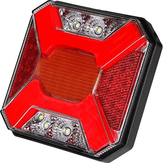 HAMBURGER NEON KARE STOP LAMBASI 4 FONKSYONLU 12-24 VOLT resmi