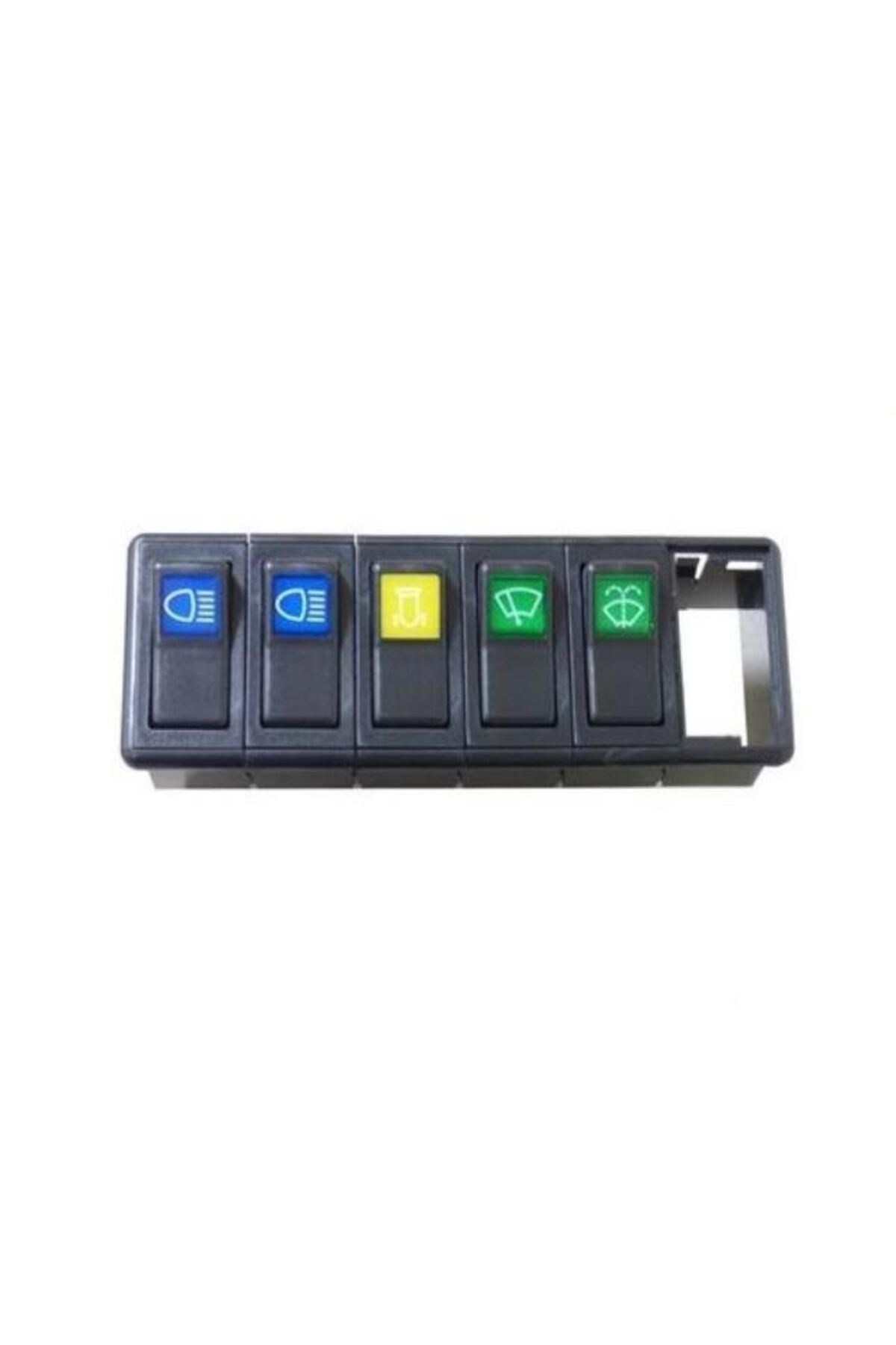 UNİVERSAL KABİN DÜĞME PANELİ TAKIMI TRAKTÖR BOT YAT KARAVAN UTV OFF ROAD resmi