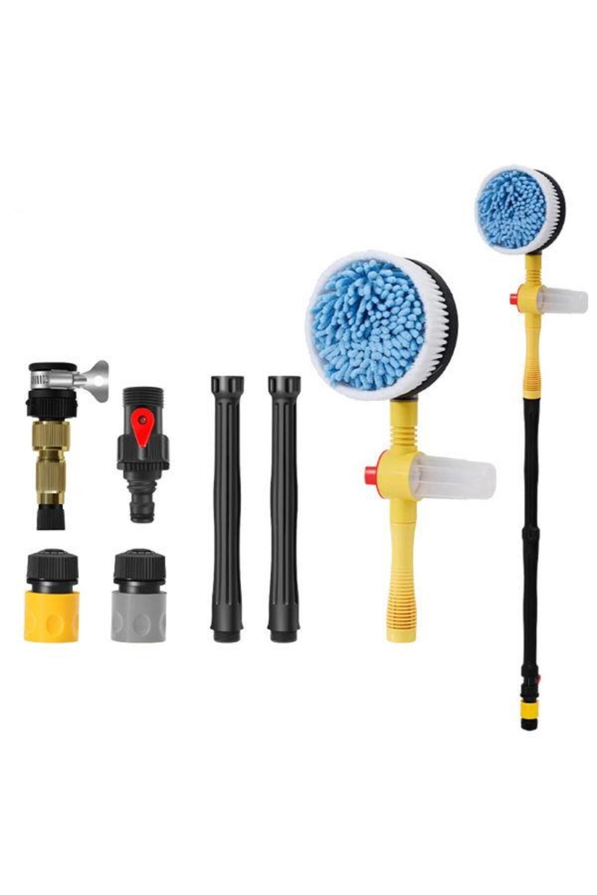 MİKROFİBER ARAÇ YIKAMA FIRÇASI OTOMATİK DÖNER BAŞLI SABUNLUK SETLİ ARAÇ YIKAMA FIRÇASI resmi