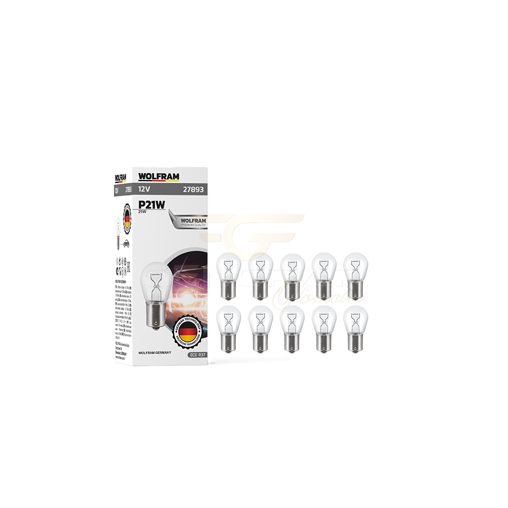 WOLFRAM 12V P21W 93 AMPUL 21W STANDART AMPUL WOLFRAM 27893 10 ADET resmi