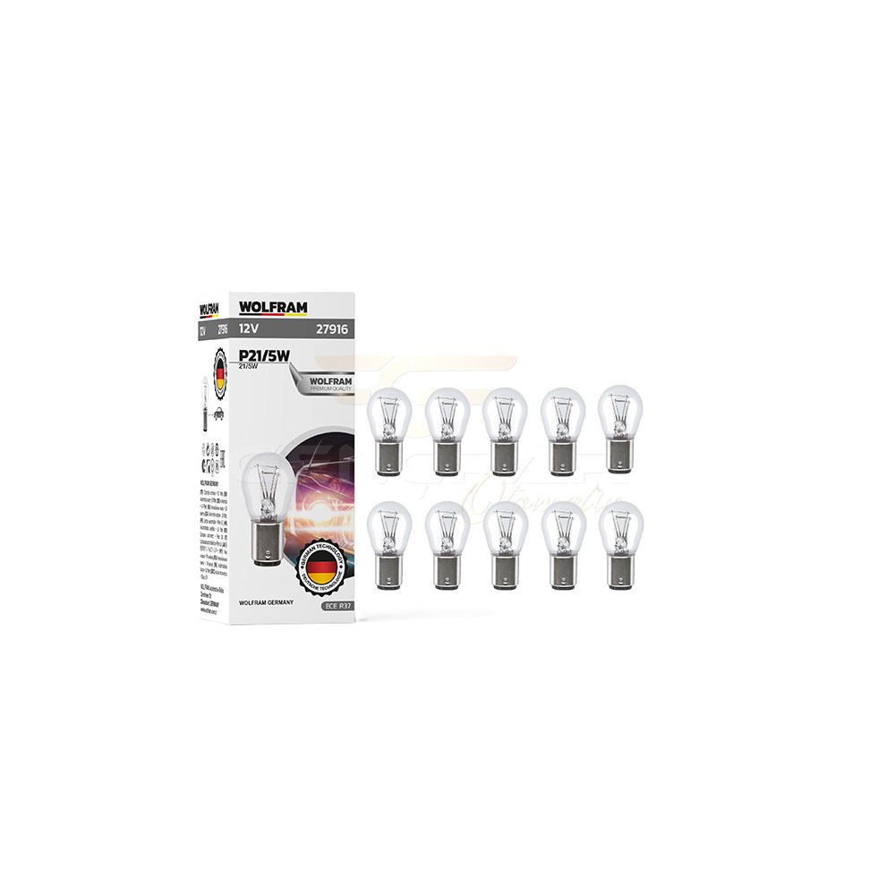 WOLFRAM 12V P21/5W 1016 AMPUL 21/5W STANDART AMPUL WOLFRAM 27916 10 ADET resmi