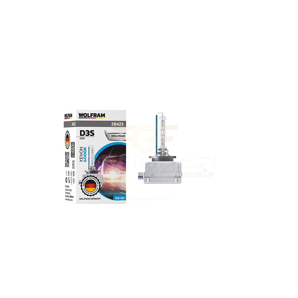WOLFRAM D3S XENON AMPUL BEYAZ IŞIK 12V 35W 6000K WOLFRAM 28423 1 ADET resmi