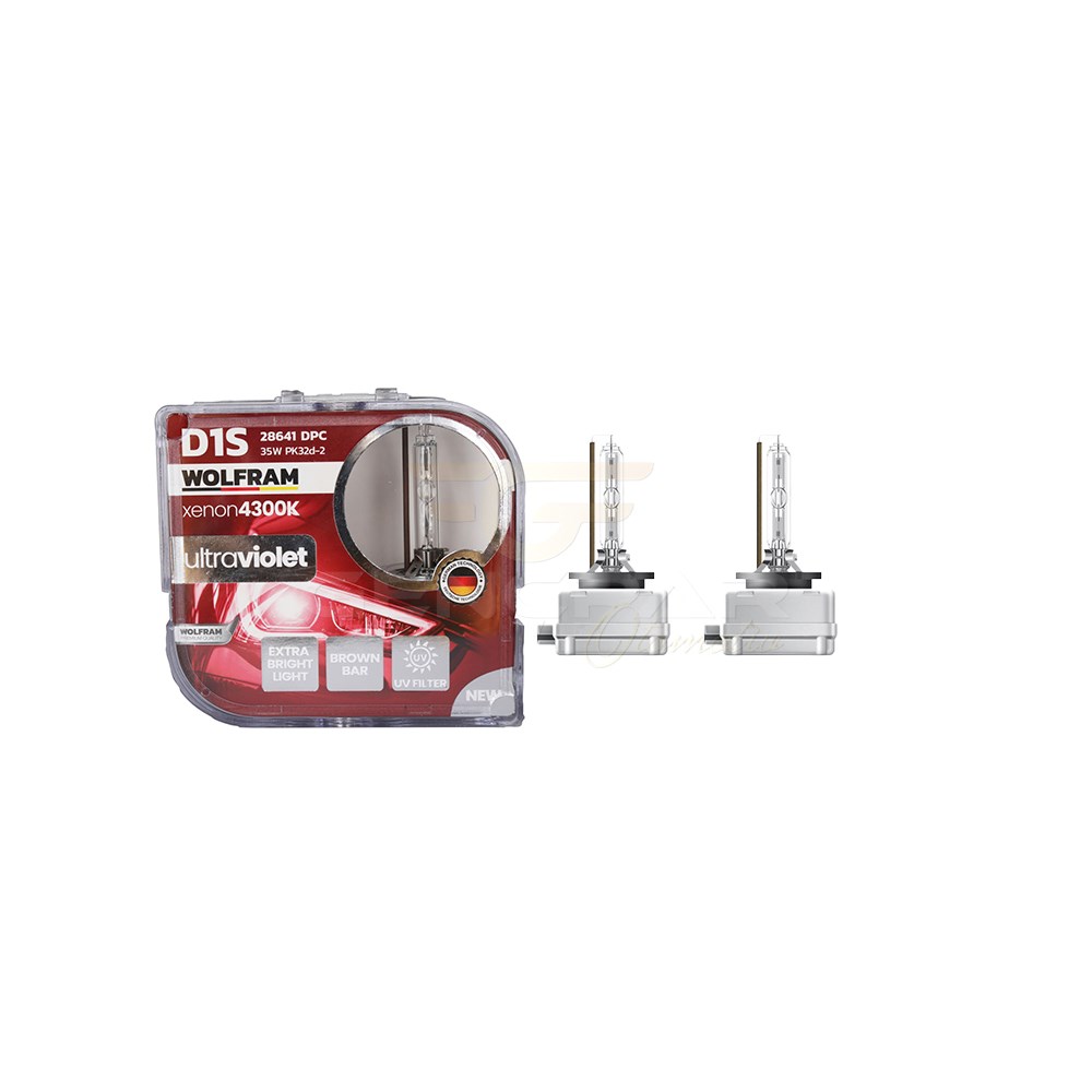 WOLFRAM D1S XENON AMPUL 4300K ULTRAVİOLET MAVİ CAM 12V 35W WOLFRAM 28641DPC 1 TAKIM resmi
