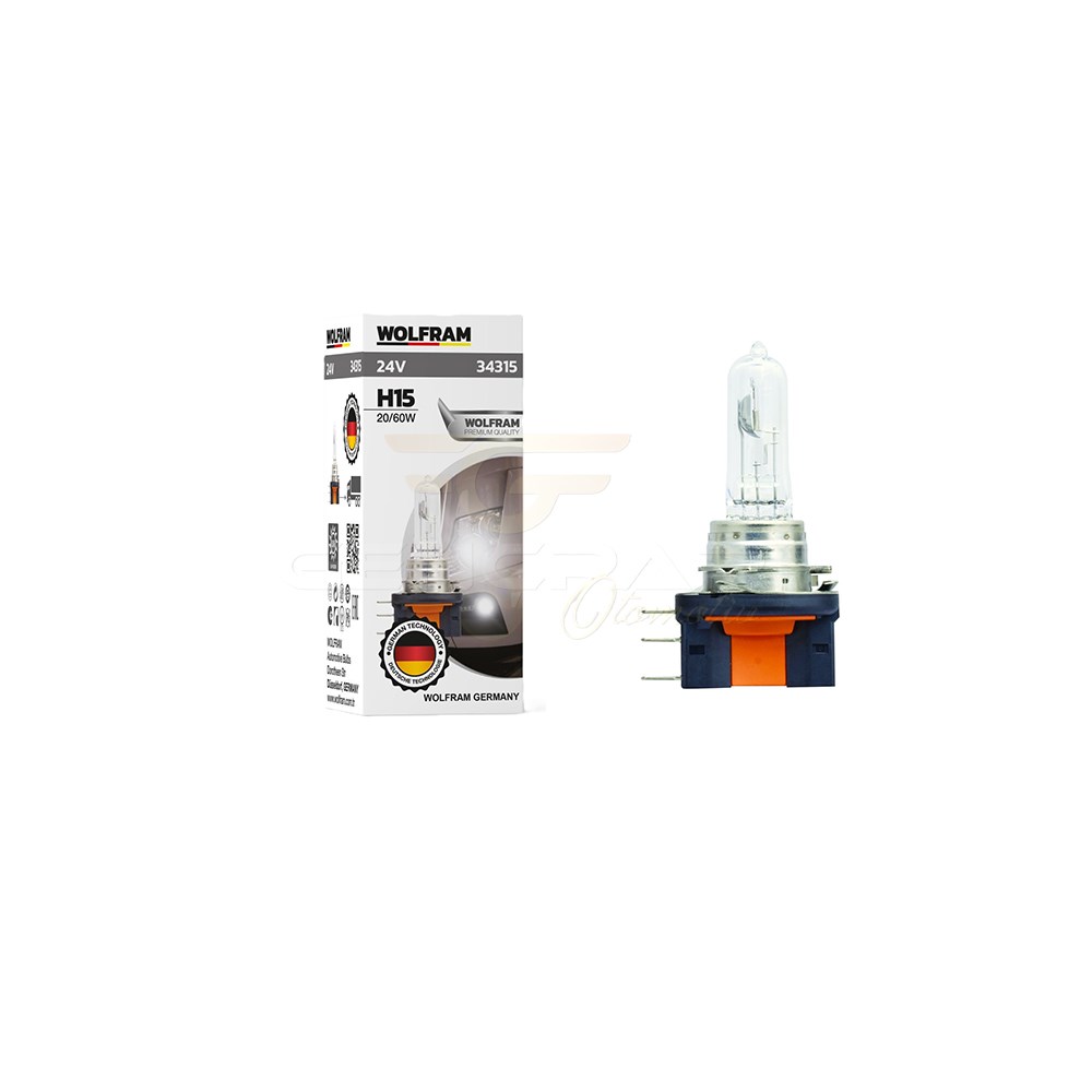 WOLFRAM 24V H15 AMPUL 20/60W STANDART AMPUL WOLFRAM 34315 resmi
