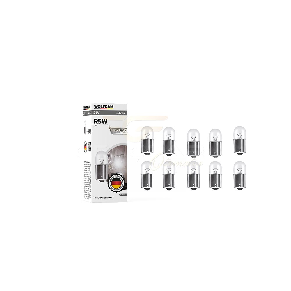 WOLFRAM 24V R5W AMPUL 5W STANDART AMPUL WOLFRAM 34767 10 ADET resmi