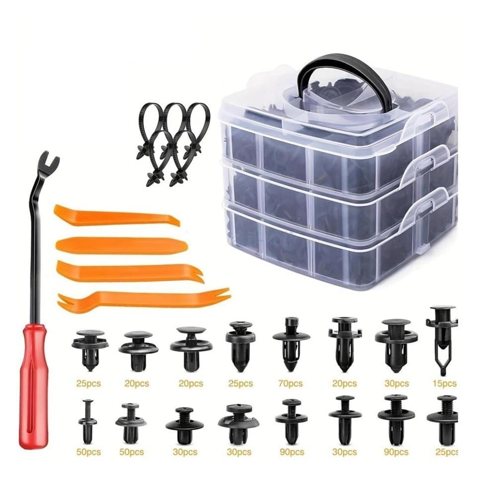 PLASTİK PANEL OTO KLİPS SETİ KAPI DÖŞEME-TAMPON-TORPİDO-TRİM 620 PARÇA resmi