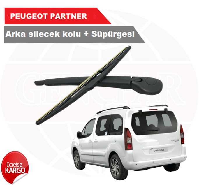 Peugeot Partner Arka Silecek Kolu + Silecek Süpürgesi resmi