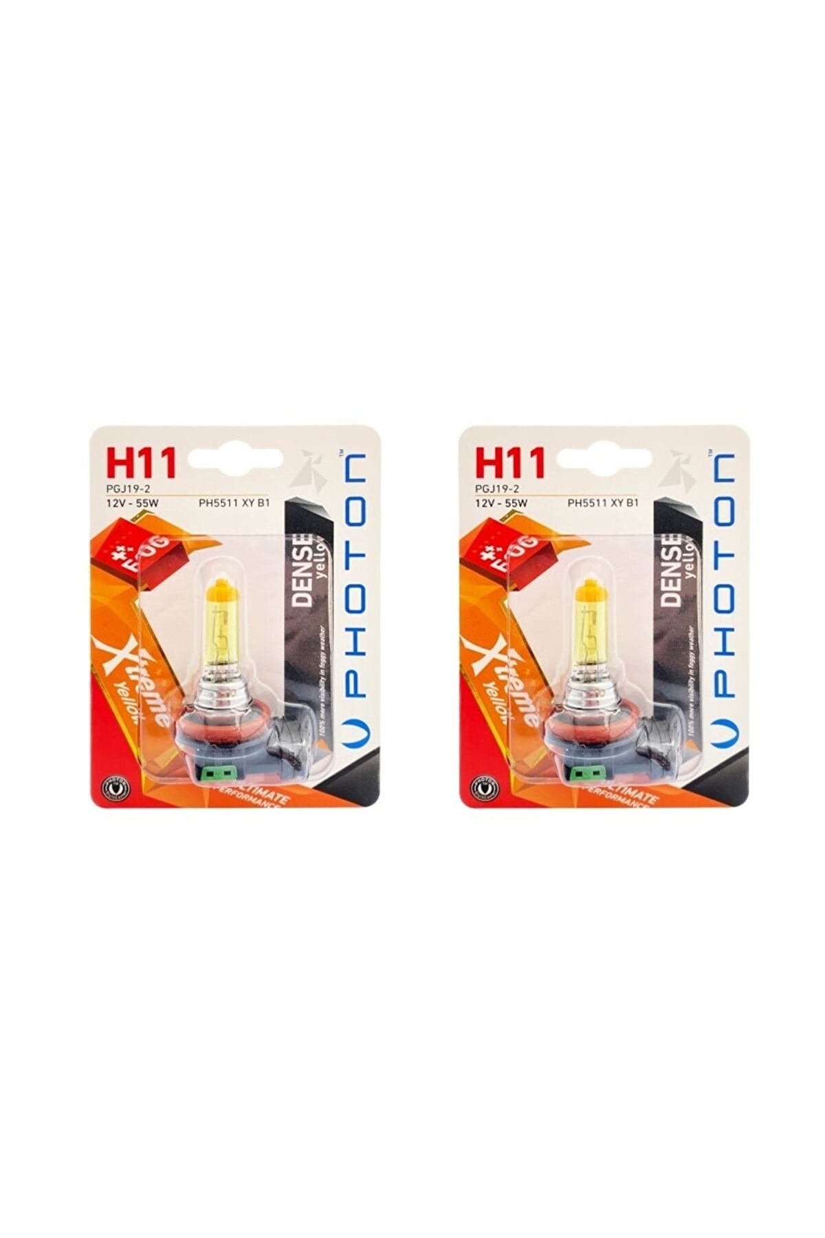 PHOTON H11 XTREME YELLOW LİMON SARISI FAR AMPÜLÜ TAKIMI (2 ADET) resmi