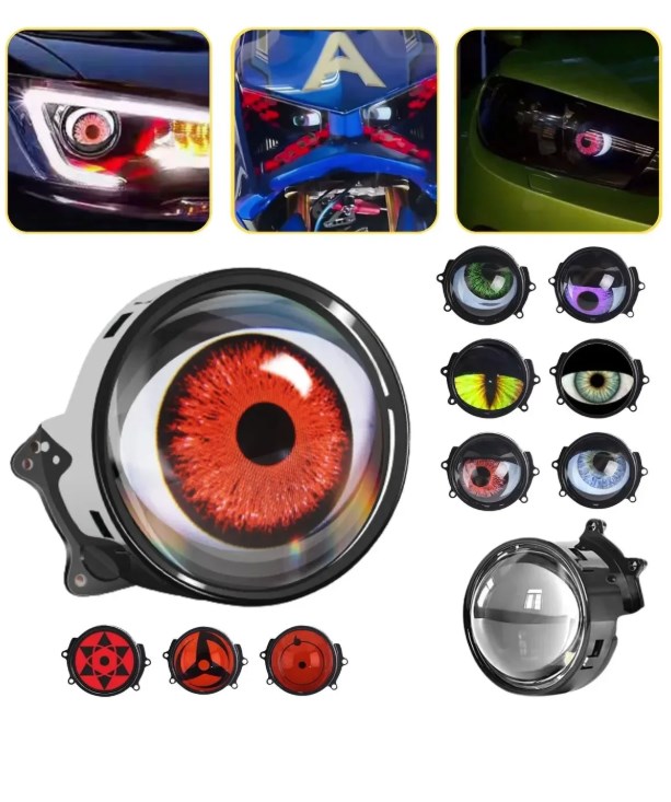 33 MODLU ANİMASYONLU MERCEK GÖZ FAR SİS AMBİYANS LED AYDINLATMA 2 ADET 12-24 VOLT resmi