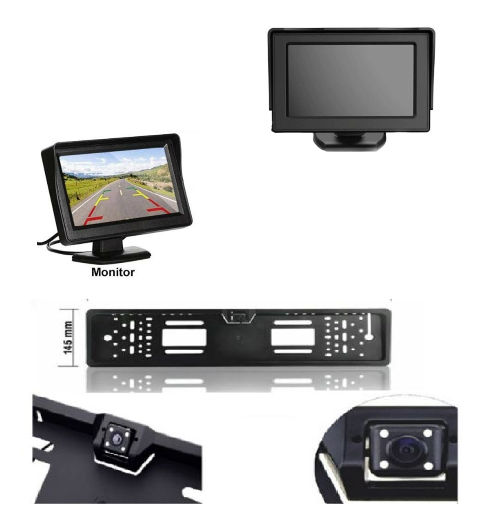 GERİ GÖRÜŞ MONİTÖRÜ 4.3" EKRAN + PLAKALIK KAMERA resmi