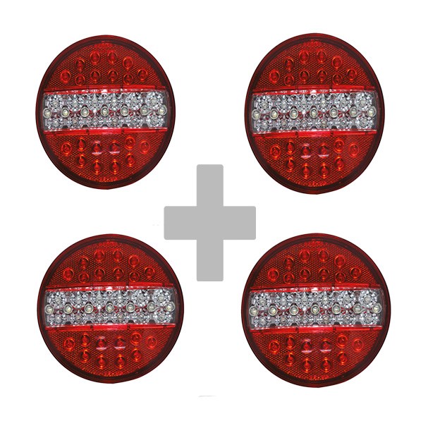 HAMBURGER TİP LEDLİ STOP LAMBA 12 VOLT 4 MODLU 4 ADET resmi