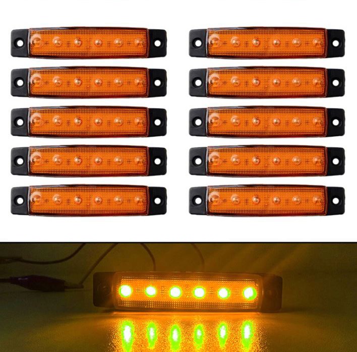 PARMAK LED 12 VE 24 VOLT ÇALIŞMA ÖZELLİĞİ SU GEÇİRMEZ (10 ADET) SARI resmi