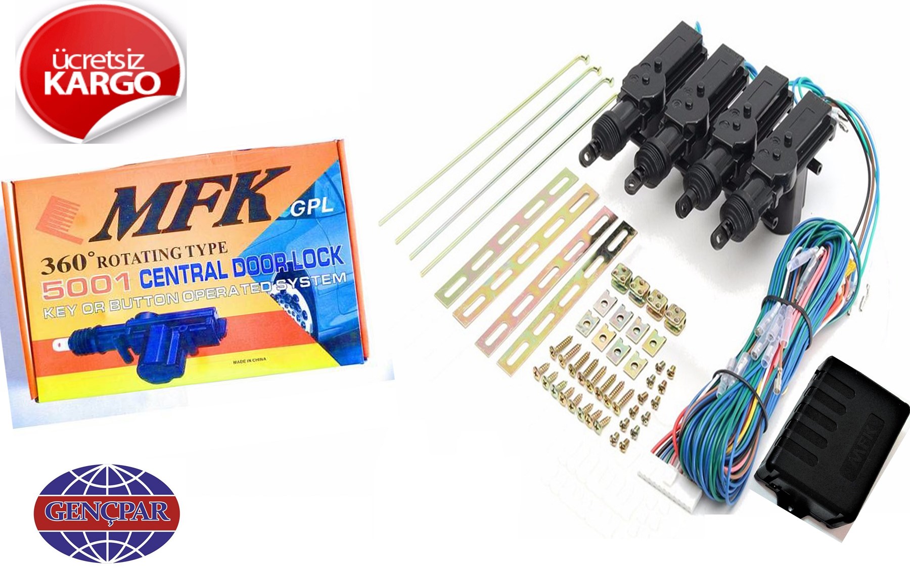 MERKEZİ KİLİT 4 KAPI 12V ÜNİVERSAL resmi