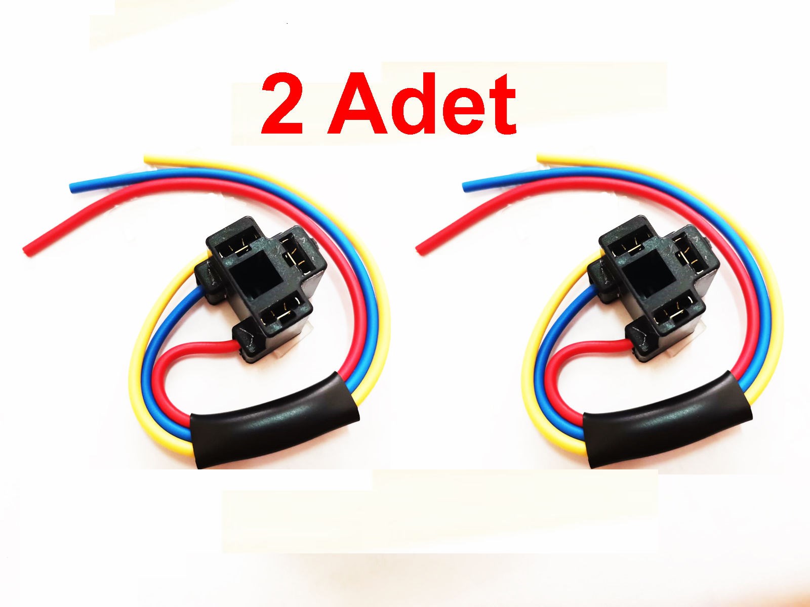 Far Fişi H4 Ampul Duyu Atom Far Fişi 2 Adet Lüx Kaliteli 1,5mm Kablolu H4 Soket H4 Ampul Soketi resmi