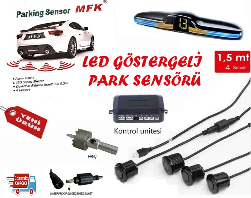 PARK SENSÖRÜ 3 RENKLİ LED GÖSTERGELİ ***YENİ ÜRÜN*** resmi