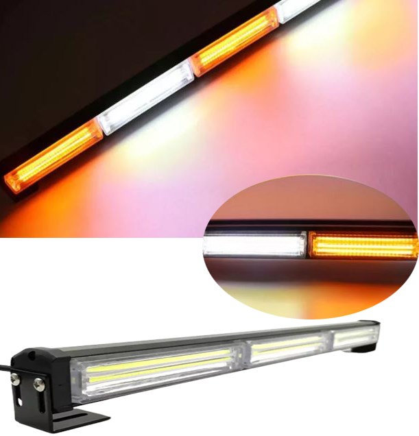 45CM TEPE LED BAR OFF ROAD BEYAZ SARI ÇAKAR METAL GÖVDE 12-24 resmi